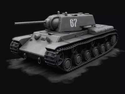 KV 1 - Soviet Heavy Tank Low-poly 3D model