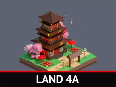 land 4A Low-poly 3D model