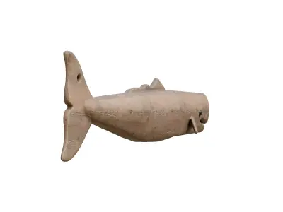 Oak Wood Whale Wall Accent Low-poly 3D model