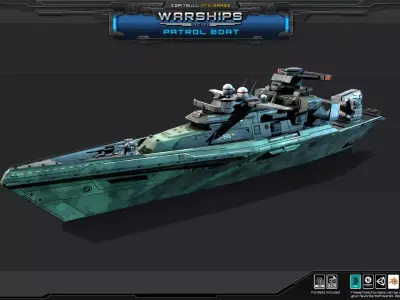 WARSHIPS - Patrol Boat  Low-poly 3D model