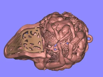 Skull pendants  antique sculpture   3D print model