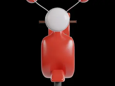 Scooter for Delivery cartoon character 3D model