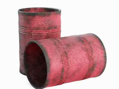 Used Steel Barrel B 03 3D model