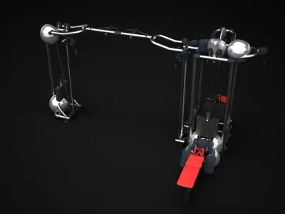 Multistation Fitness Cable Machine 3D model get