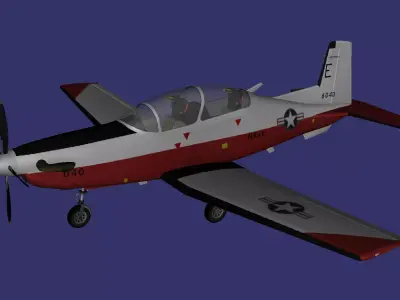 Beechcraft T6 Texan II Free low-poly 3D model