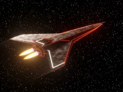 Futuristic Spacecraft Low-poly 3D model
