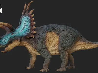 Triceratops Low-poly 3D model 3