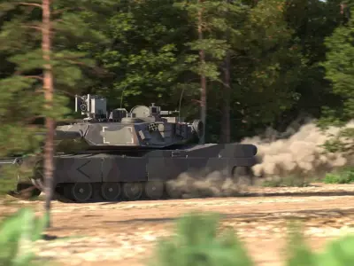 M1A2 Abrams Camo Rigged 3D model