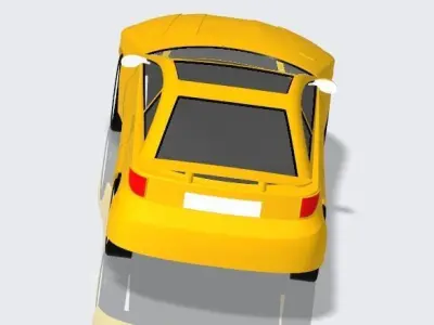 A free car model in yellow Free 3D model
