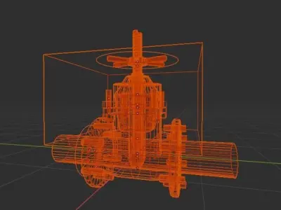 Valve water nondestructive Low-poly 3D model