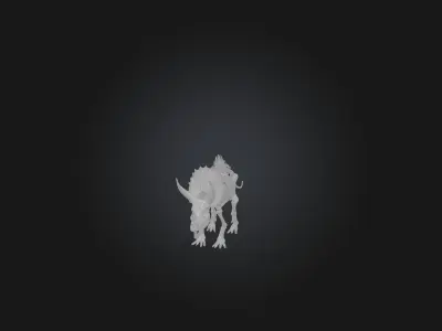 Realistic Triceratops Skeleton Model Low-poly 3D model
