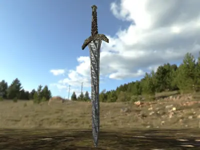 Legendary Greek sword Low-poly 3D model