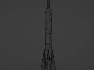 Rocket Low-poly 3D model