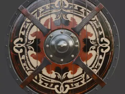 Viking Round Shield 3D Model v03 Low-poly 3D model