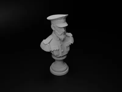 WW1 Ottoman Soldier Bust Chess 3D print model