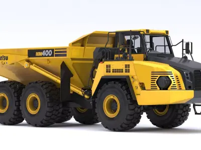 Komatsu HM400-5 Articulated Dump Truck Dirty 3D model