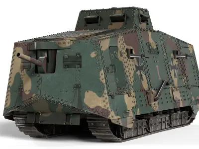 A7V Sturmpanzerwagen Heavy Tank Low-poly 3D model