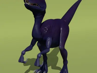 Purple Dinosaur Low-poly 3D model