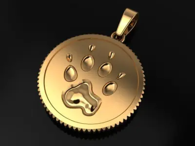 DOG COIN PENDANT Large Size 3D print model