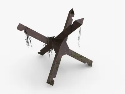 Czech hedgehog Obstacle WWII Low-poly 3D model