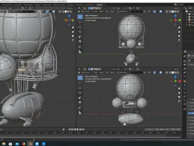 Steampunk Airship 3D model buy