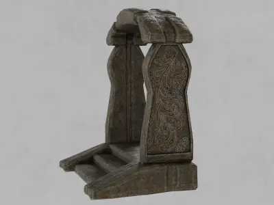 Ancient Stone Gate or Portal Low-poly 3D model