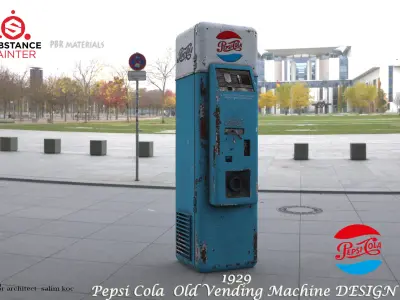   Old Pepsi Cola Coin Machine  DESIGN Low-poly 3D model