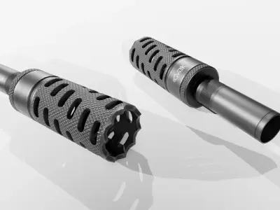 CMB Helical Baffle 12 Gauge Shotgun Muzzle Brake Low-poly 3D model