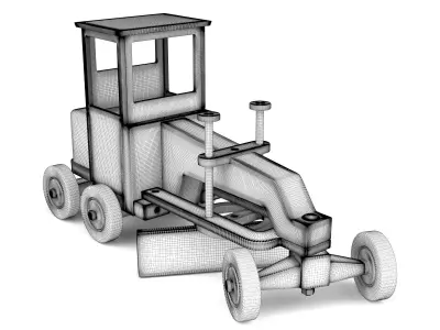 Wooden toy grader 02 3D model
