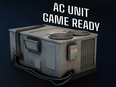 Industrial Rooftop AC Unit Game Ready  Low-poly 3D model