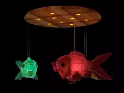 Chinese fish  lantern  3D model get