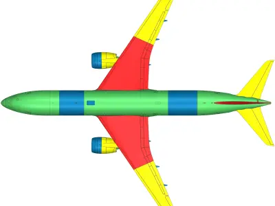 141221-9 Model kit Boeing 787-9 Trent Down 3D print model