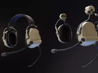 Invisio T7 Headset Low-poly 3D model