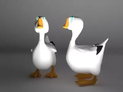 Goose Bird Low-poly 3D model