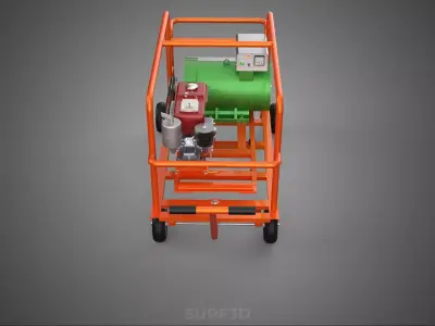 WHEEL SWIVEL CASTER DIESEL POWER GENERATOR SET GENSET ALTERNATOR 3D model