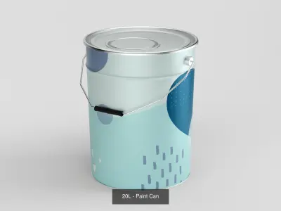 Collection of three 3d paint cans 3D Model Pack