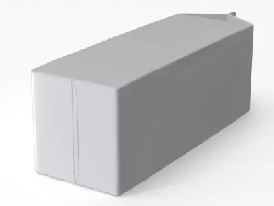 Blank Beverage Carton with Red Cap 1L White 3D model