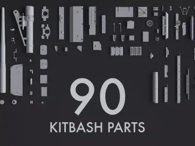 Kitbash Kit - 90 Original Star Wars Parts 3D model