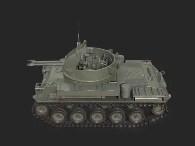 Taiwan Army M42 40mm self-propelled anti-aircraft gun Low-poly 3D model