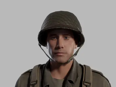 WW2 US Soldier Low-poly 3D model purchase