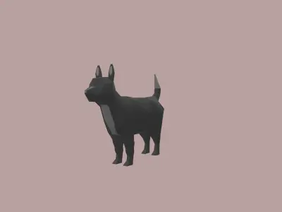 Dog Cartoon Low-poly 3D model