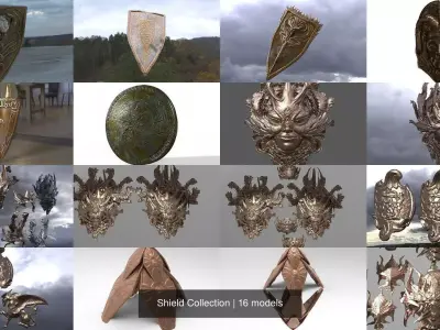 Shield Collection metal 3D Model Pack