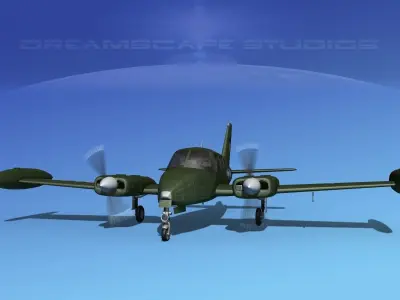 Cessna U-3B Blue Canoe V08 3D model