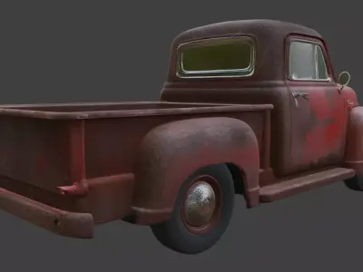 Vintage Rusty Pickup Truck 3D Model 3D model 35