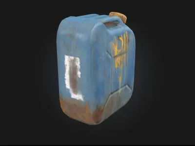 Rusty Fuel Canister  Vintage Industrial Container Model 3D model
