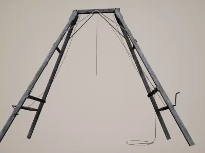 Old assembled crane Low-poly 3D model