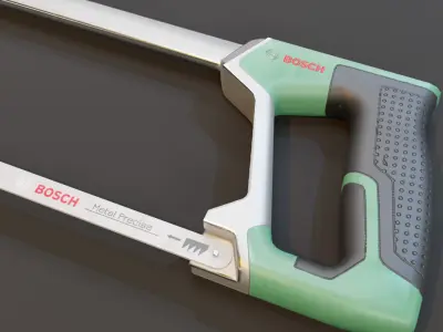 Realistic Bosch Hack Saw with PBR Texture Low-poly 3D model