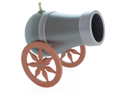 Stylized Cartoon Cannon - Game Ready Low Poly Model Low-poly 3D model