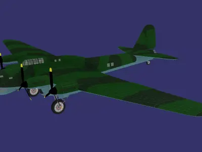 Petliakov Pe-8 Free low-poly 3D model