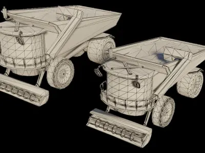 Harvester Stylized Low-Poly Low-poly 3D model